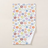 Fuzzy Flower Pattern Pastels on White (Serviette à main)