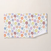 Fuzzy Flower Pattern Pastels on White (Serviette à main)