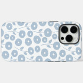 Fuzzy Flower Rpt Pattern Blue on White Case-Mate iPhone Case (Achterkant (horizontaal))