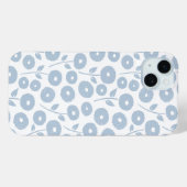 Fuzzy Flower Rpt Pattern Blue on White Case-Mate iPhone Case (Achterkant (horizontaal))
