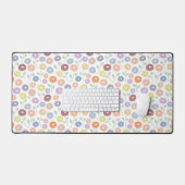 Fuzzy Flower Rpt Pattern Pastels on White (Clavier et souris)