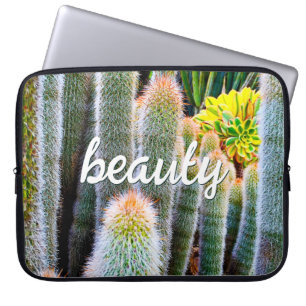 Fuzzy Groene Cactussen Succulent Foto Schoonheid S Laptop Sleeve