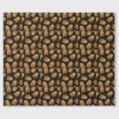 Fuzzy Hamster Pattern op Black, Original Art Cadeaupapier (Vlak)