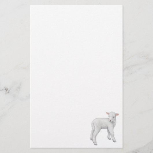 Fuzzy Little Lamb Stationery Briefpapier (Voorkant)