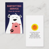 Fuzzy Moeder Babysitter Beer Babysitter Visitekaartje (Voorkant / Achterkant)