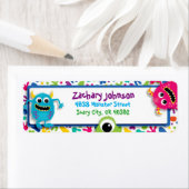 Fuzzy Monsters retouradreslabel Etiket (Insitu)