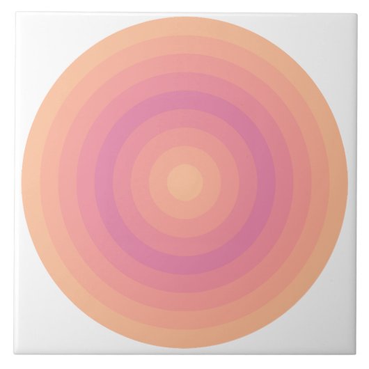 Fuzzy Peach Aurora Cercles roses Carreaux céramiqu (Devant)