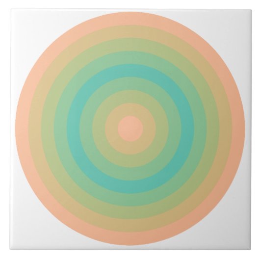 Fuzzy Perzik Bermuda Circles Keramische Tegel Tegeltje (Voorkant)