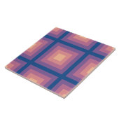 Fuzzy Perzik Nautisch Blauw Vierkant Patroon Tegeltje (Zijkant)