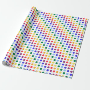 Fuzzy Rainbow Polka Dots Party Cadeaupapier