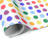 Fuzzy Rainbow Polka Dots Party Cadeaupapier (Rol Hoek)