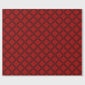 Fuzzy Red Tiled Diamonds en Crosses Cadeaupapier (Vlak)