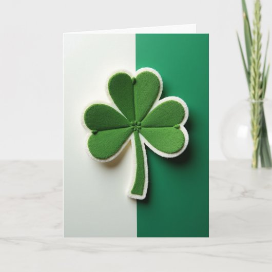 Fuzzy Shamrock Luck Card Kaart (Voorkant)