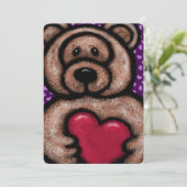 Fuzzy Teddy Bear Valentijn (Staand voorkant)