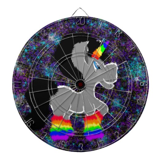 Fuzzy Unicorn in de ruimte Dartbord (Voorkant)