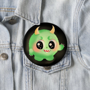 Fuzzy Vriendelijk Monster Creature Ronde Button 4,0 Cm