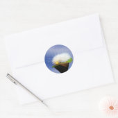 Fuzzy Witte Rups Ronde Sticker (Envelop)