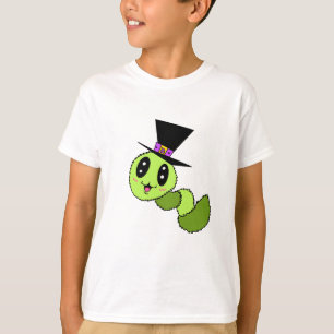 Fuzzy Worm met hoed kindershirt T-shirt