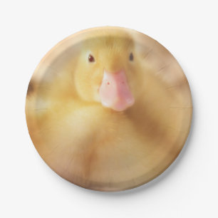 Fuzzy Yellow Duck Easter Baby Ducking Papieren Bordje