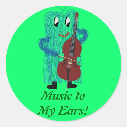 FuzzyBassPlayer Ronde Sticker (Voorkant)