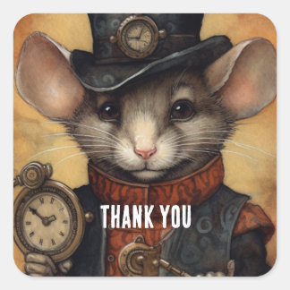 Fuzzypaws steampunk vierkante sticker