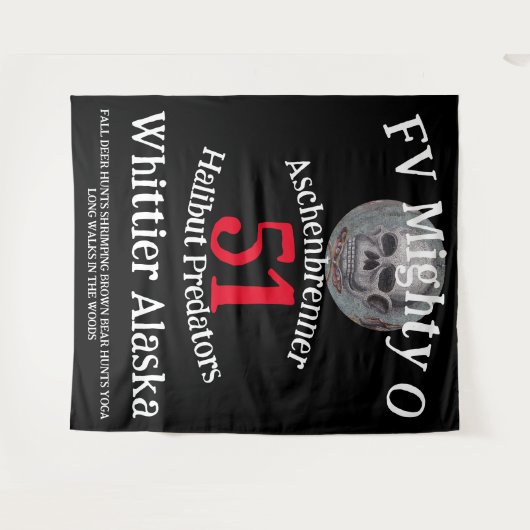FV Mighty O Halibut Slayers Whittier Alaska Wandkleed (Voorkant (horizontaal))