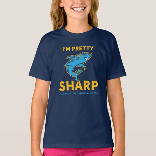 FVES Ik ben Sharp, Jeugd / Navy T-shirt (Voorkant)