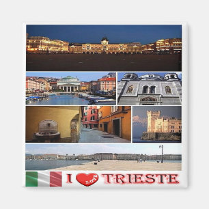 FVG014 TRIESTE Ik hou van, Mozaïek, Italië, Koelka Magneet