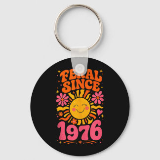 Fvibesl Sinds 1976 Retro Zon - Grappige 50e Verjaa Sleutelhanger