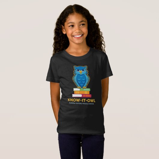 FVMS Know-It-All, Zwarte Jeugd T-shirt (Voorkant volledig)