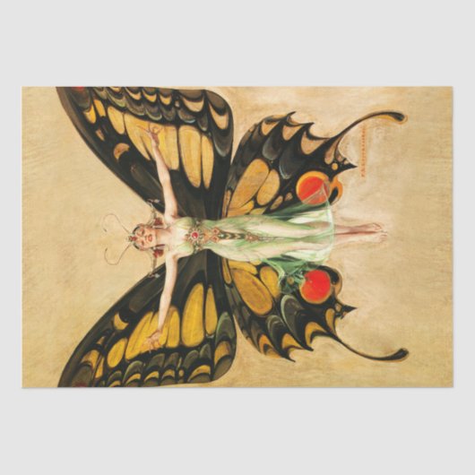 FX Leyendecker Butterfly Decoupage Art Decoto Tissuepapier (Voorkant)