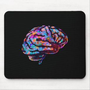 Fyschedelic Art Tie Dye Menselijk Hersenkoel Neuro Muismat