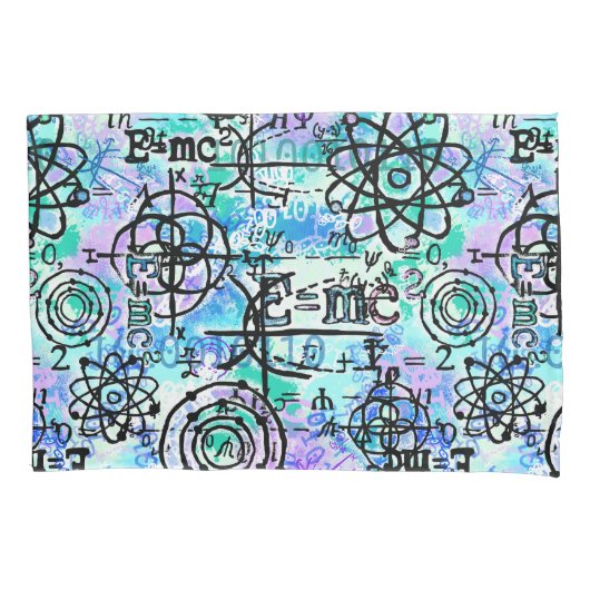 Fysica- en Wiskunde-symbolen, monogram geek Kussensloop (Voorkant)