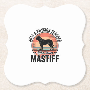 Fysica Leraar Liefde Mastiff Vintage Hond Shirt_1 Kartonnen Onderzetters