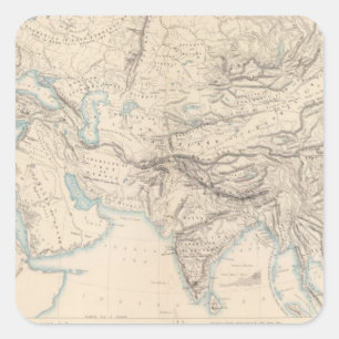 Fysiek Europa en Azië Vierkante Sticker