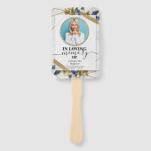 Fysieke begrafenisviering van de Elegant Navy Gold Handwaaier (Voorkant)