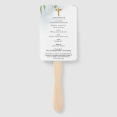 Fysieke begrafenisviering van de Elegant Navy Gold Handwaaier (Achterkant)