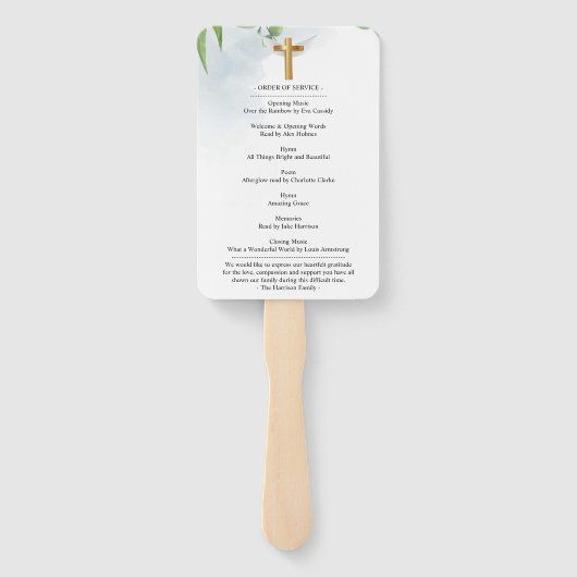 Fysieke begrafenisviering van de Elegant Navy Gold Handwaaier (Achterkant)