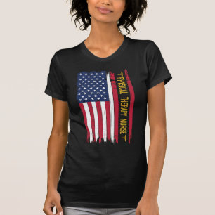 Fysieke behandeling Nurse Amerikaanse vlag T-shirt