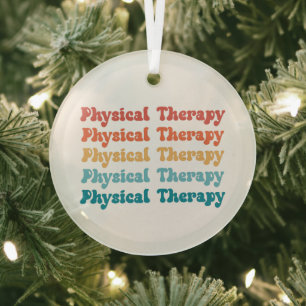 Fysieke behandeling PT Retro PT Afstudeerder Gifte Glas Ornament