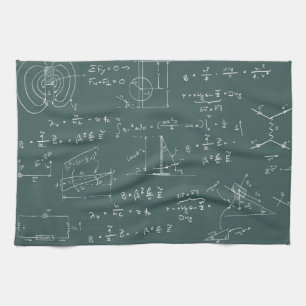 Fysieke diagrammen en formules theedoek