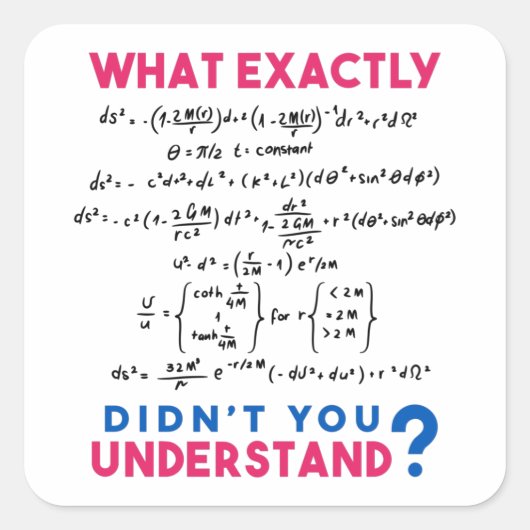 Fysieke formule Joke Vierkante Sticker (Voorkant)