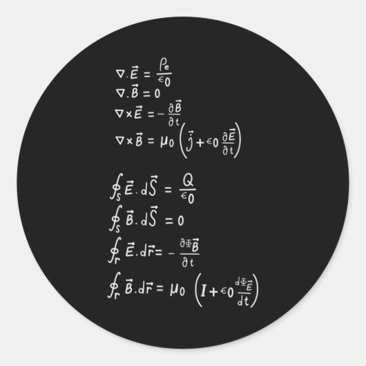 Fysieke formule ronde sticker (Voorkant)