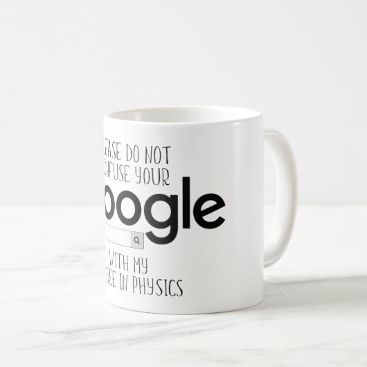 Fysieke graad beter dan Google Search Mok (Voorkant rechts)