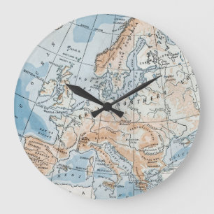 Fysieke kaart van Europa (1916) Grote Klok