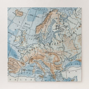 Fysieke kaart van Europa (1916) Legpuzzel