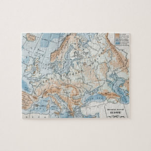 Fysieke kaart van Europa (1916) Legpuzzel