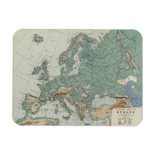 Fysieke kaart van Europa Magneet