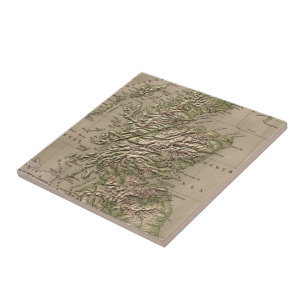  Fysieke Kaart van Schotland (1880) Tegeltje