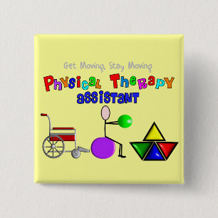 Fysieke therapie Assistant biedt unieke grafische Vierkante Button 5,1 Cm